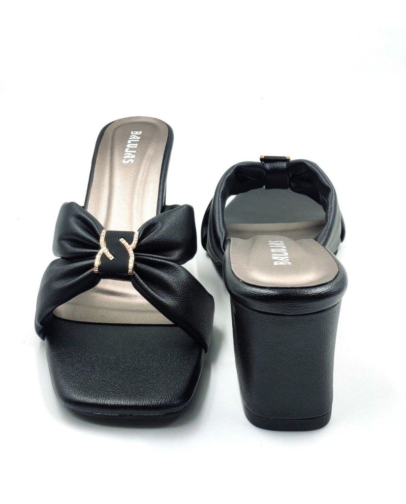 07238: Balujas Women's Black Block Heel Sandal