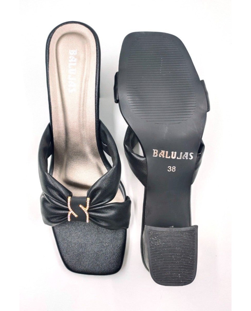 07238: Balujas Women's Black Block Heel Sandal