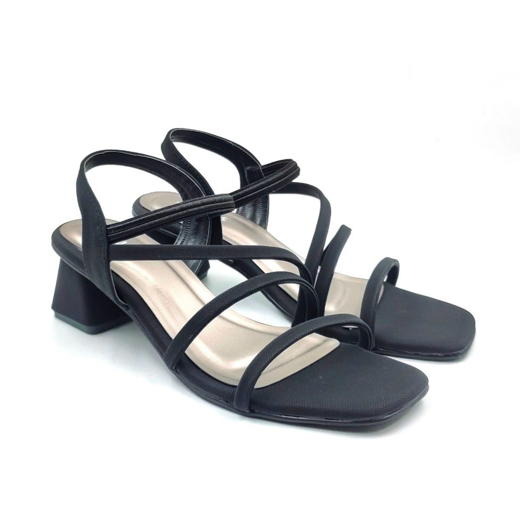 07246 : Balujas Ladies Black Block Heel Sandal