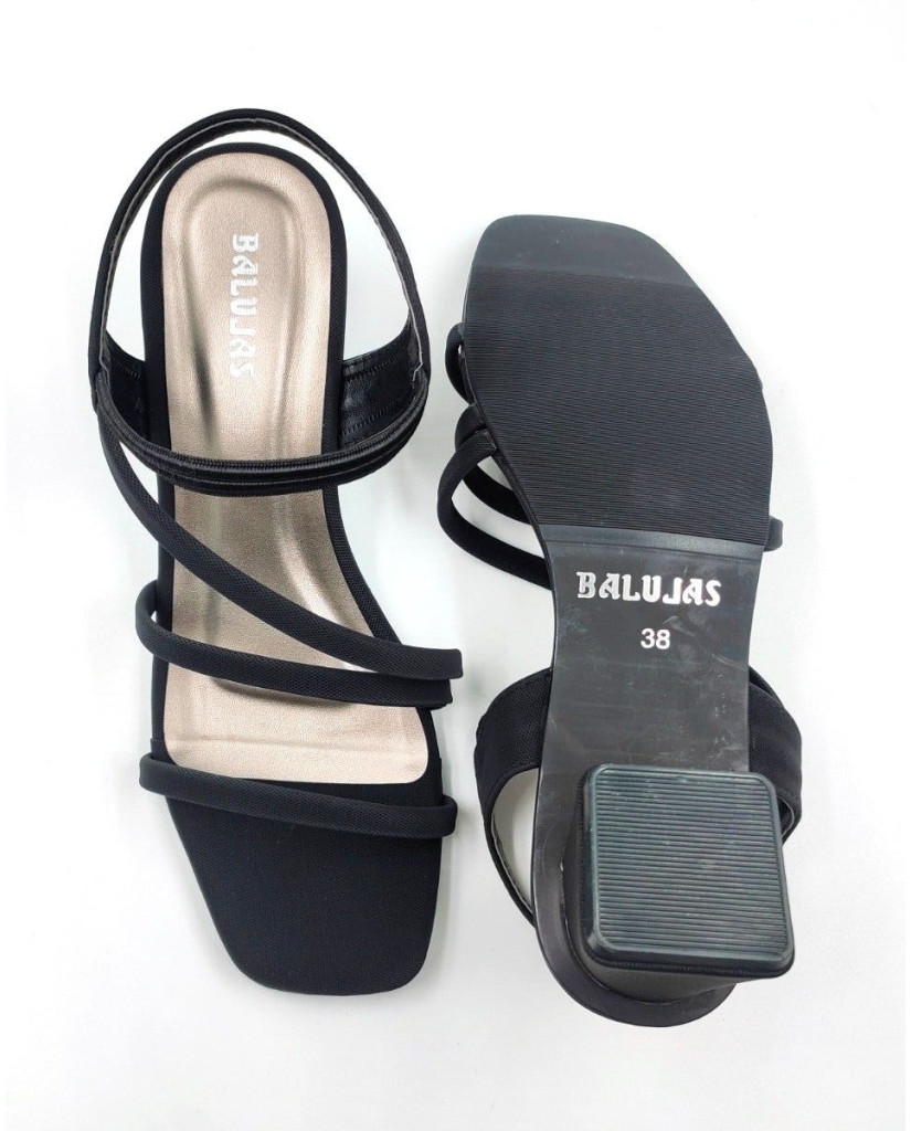07246 : Balujas Ladies Black Block Heel Sandal