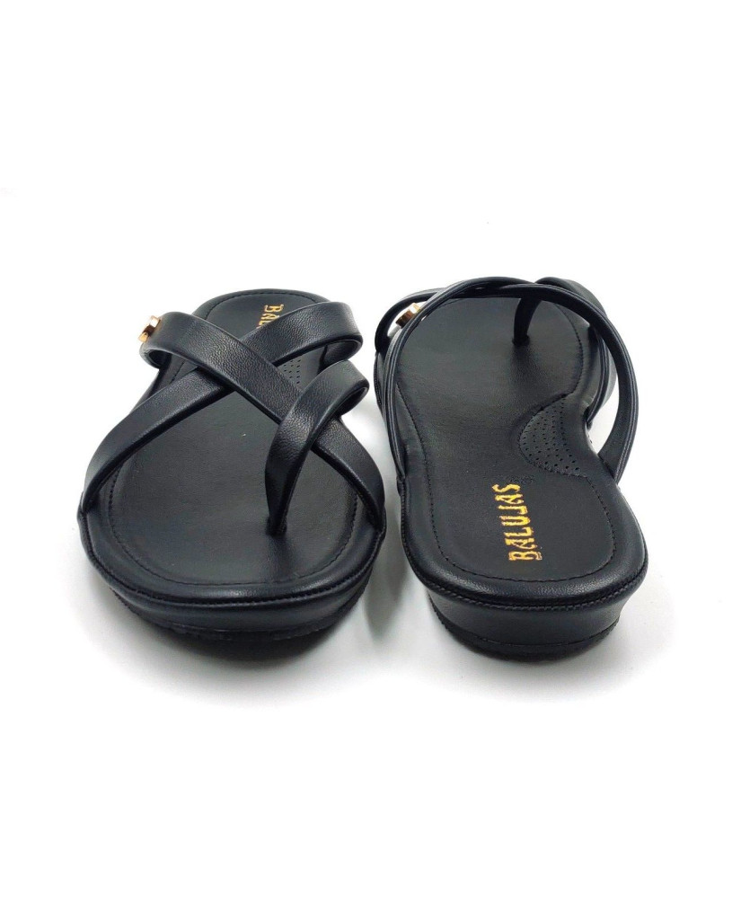10-239: Balujas Black Flat Slipper