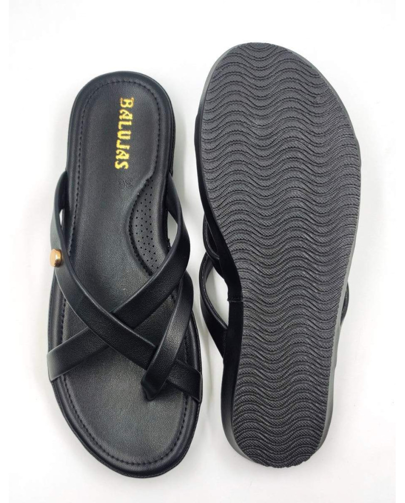 10-239: Balujas Black Flat Slipper