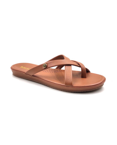 10-239: Balujas Tan Flat Slipper