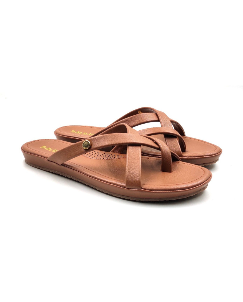 10-239: Balujas Tan Flat Slipper
