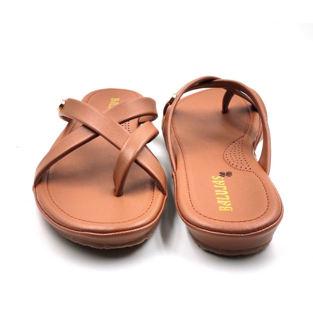 10-239: Balujas Tan Flat Slipper