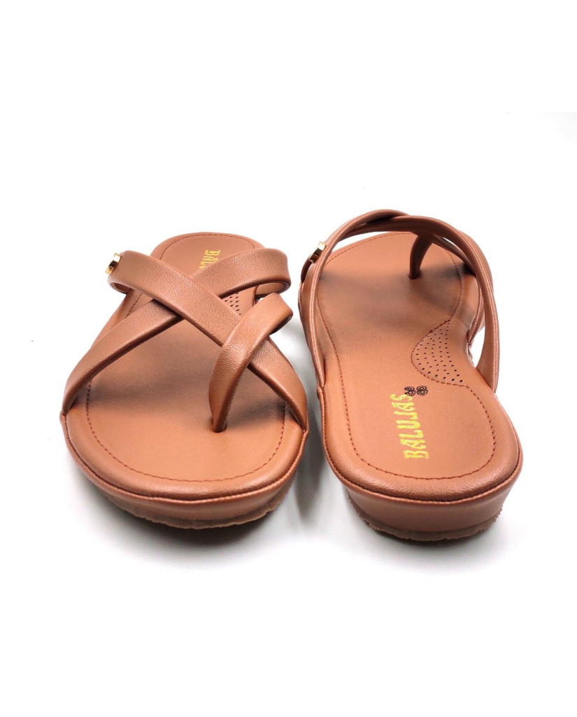 10-239: Balujas Tan Flat Slipper