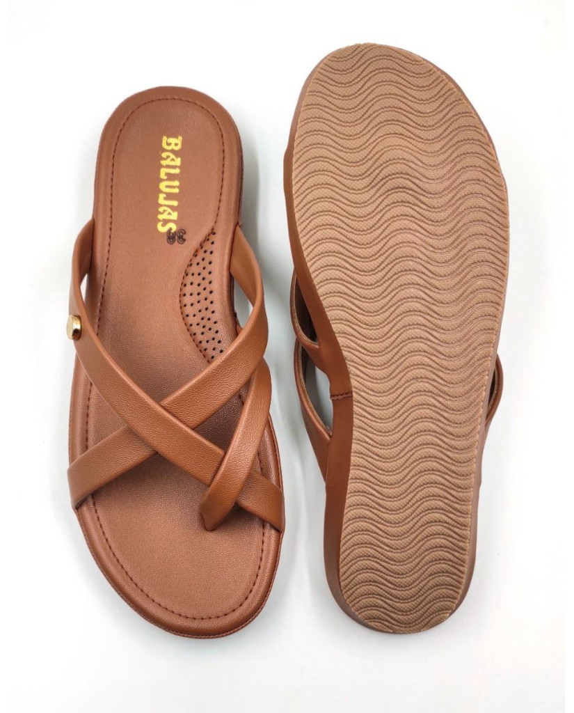 10-239: Balujas Tan Flat Slipper