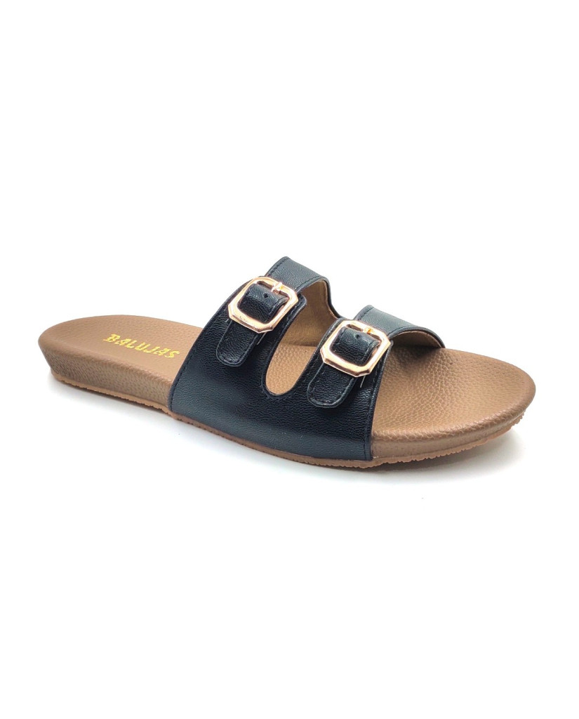 10-269: Balujas Black Flat Slipper