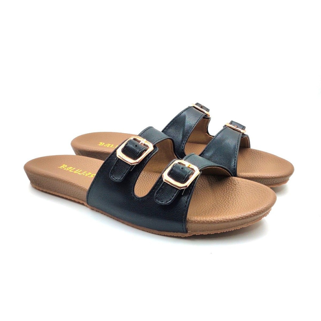 10-269: Balujas Black Flat Slipper