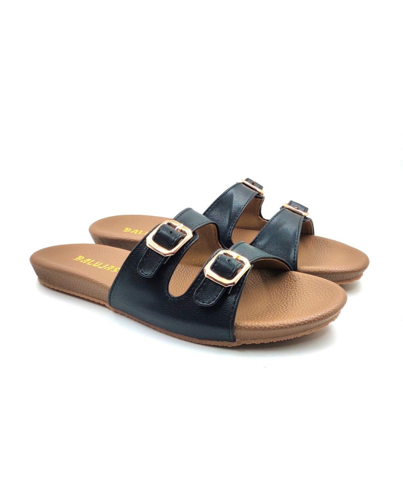 10-269: Balujas Black Flat Slipper