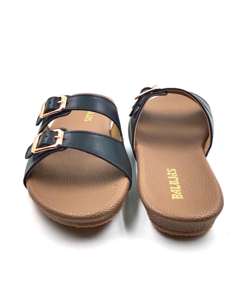 10-269: Balujas Black Flat Slipper