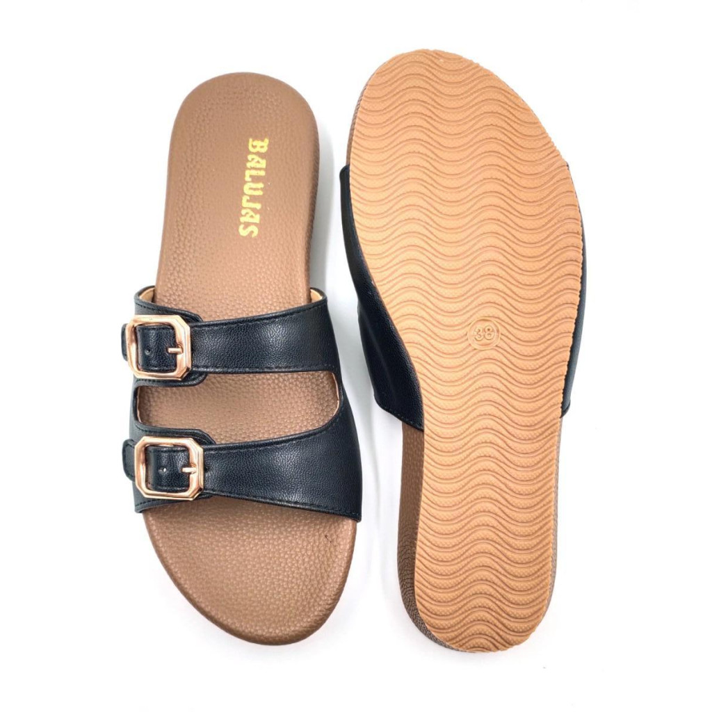 10-269: Balujas Black Flat Slipper