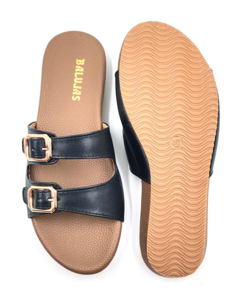 10-269: Balujas Black Flat Slipper