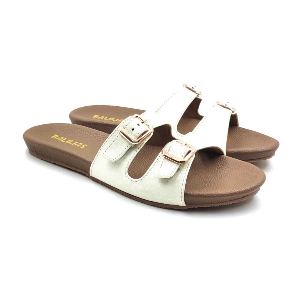 10-269: Balujas White Flat Slipper