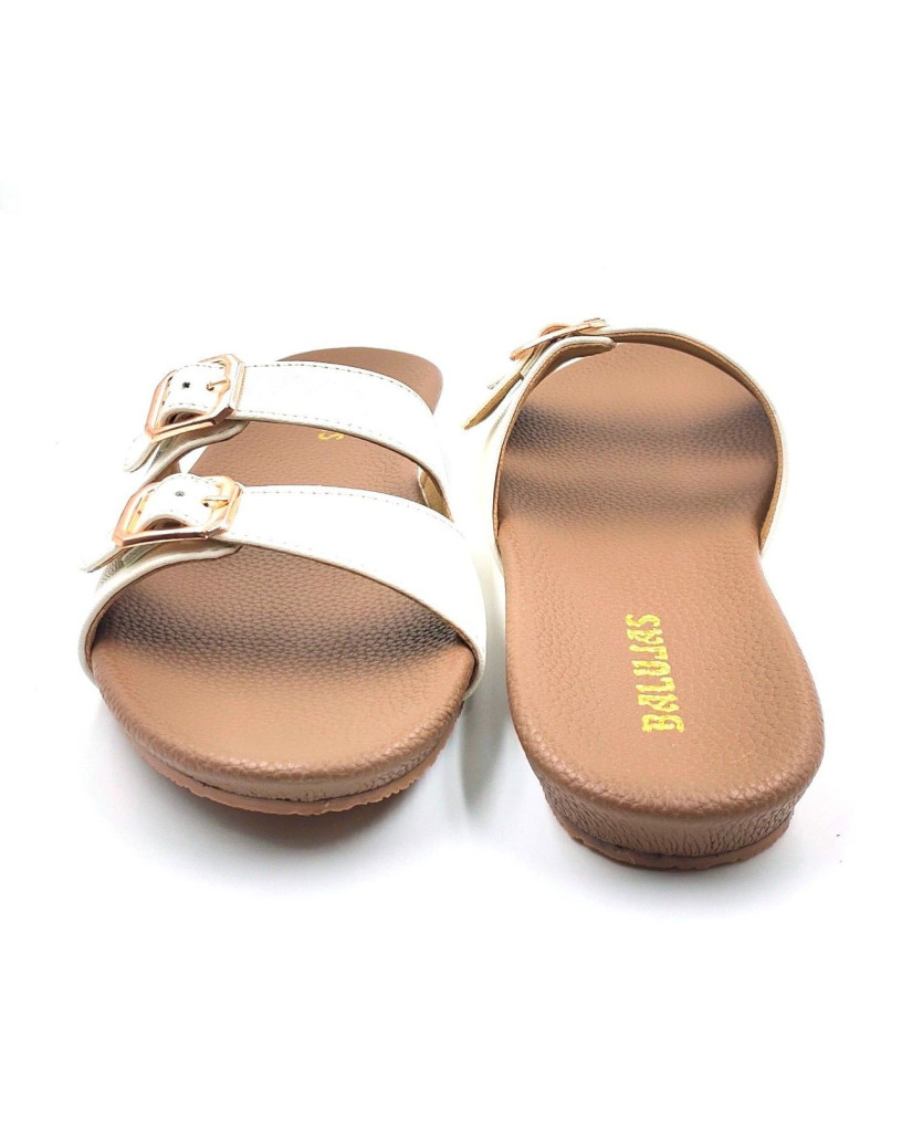 10-269: Balujas White Flat Slipper