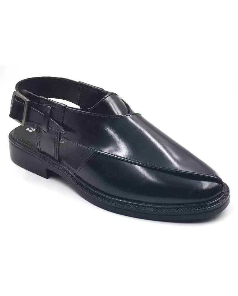 1091: Balujas Black Leather Peshawari
