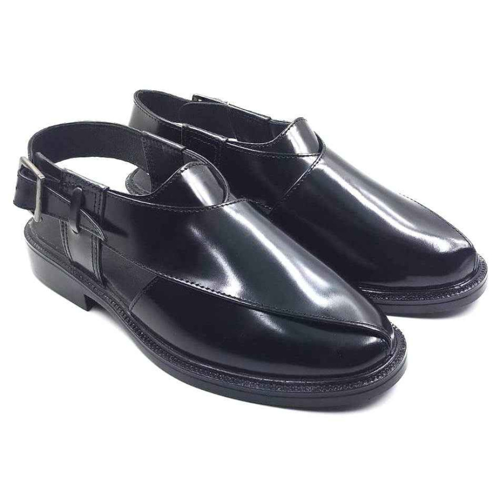 1091: Balujas Black Leather Peshawari