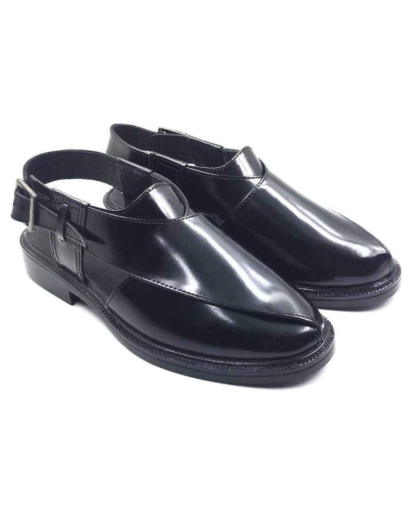 1091: Balujas Black Leather Peshawari