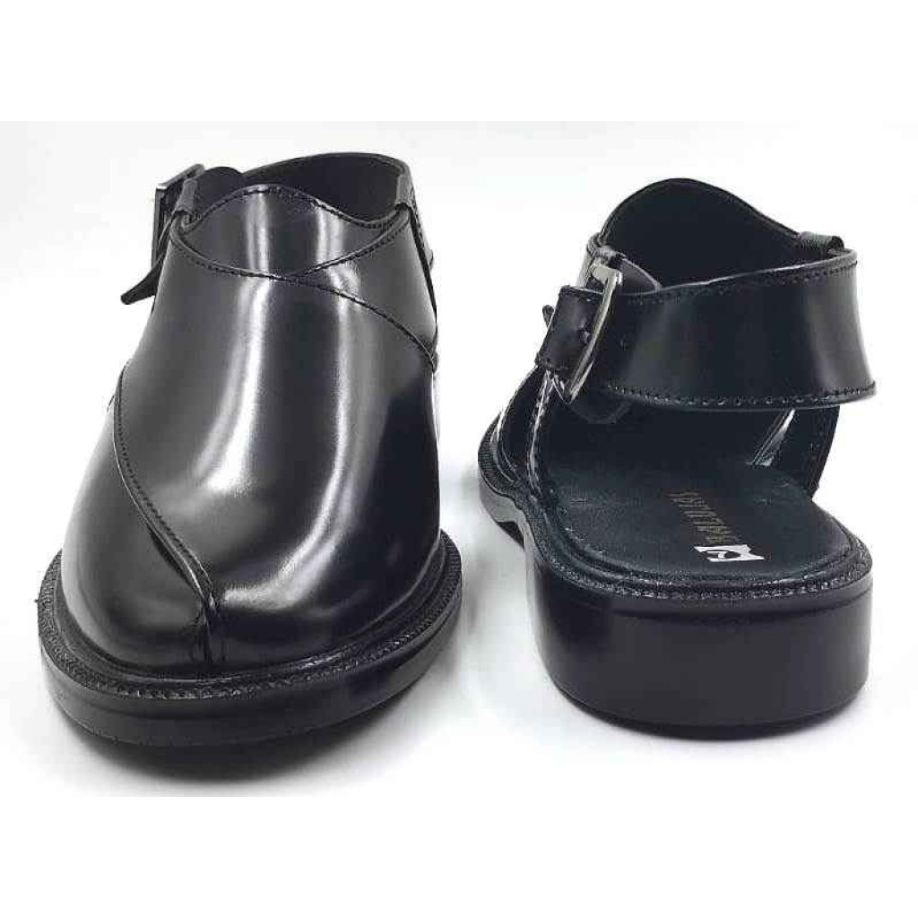 1091: Balujas Black Leather Peshawari