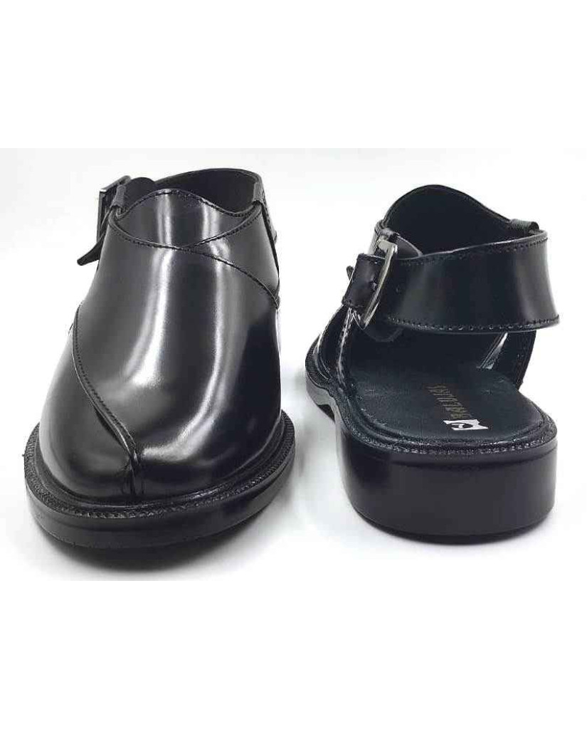 1091: Balujas Black Leather Peshawari