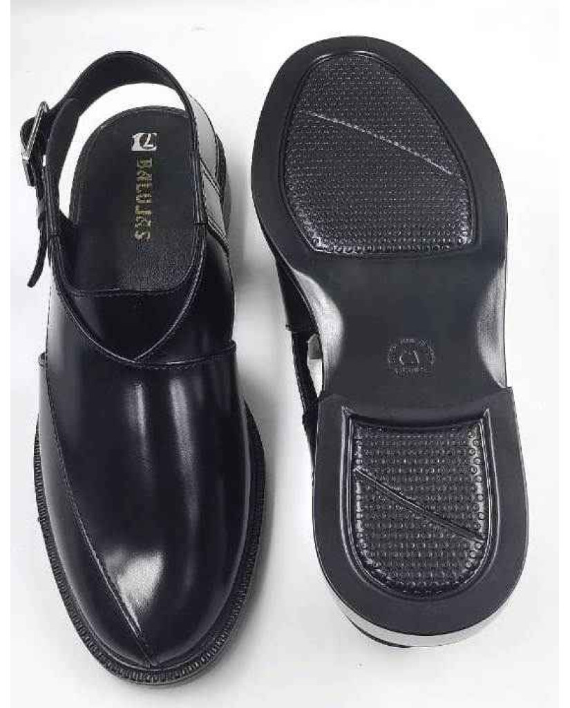 1091: Balujas Black Leather Peshawari