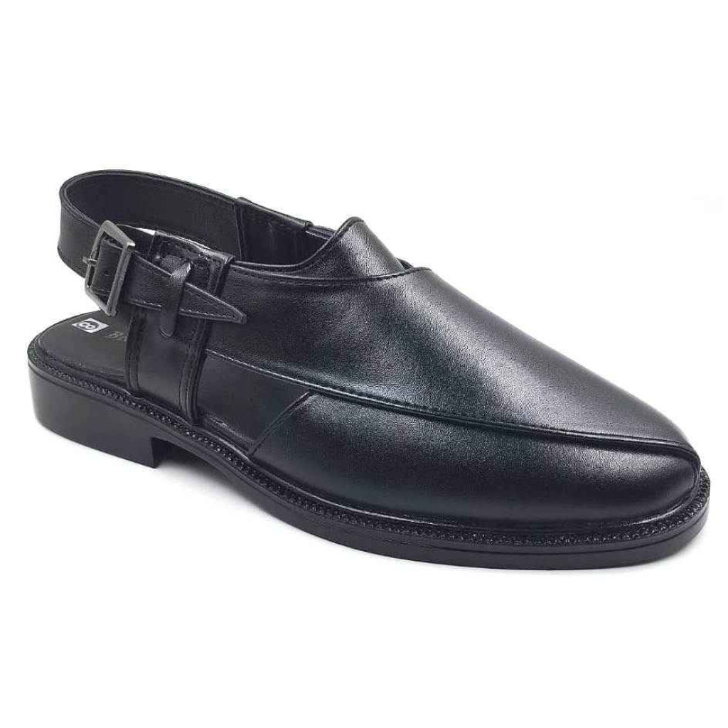 1092: Balujas Black Leather Peshawari