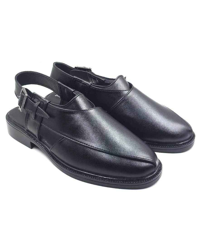 1092: Balujas Black Leather Peshawari