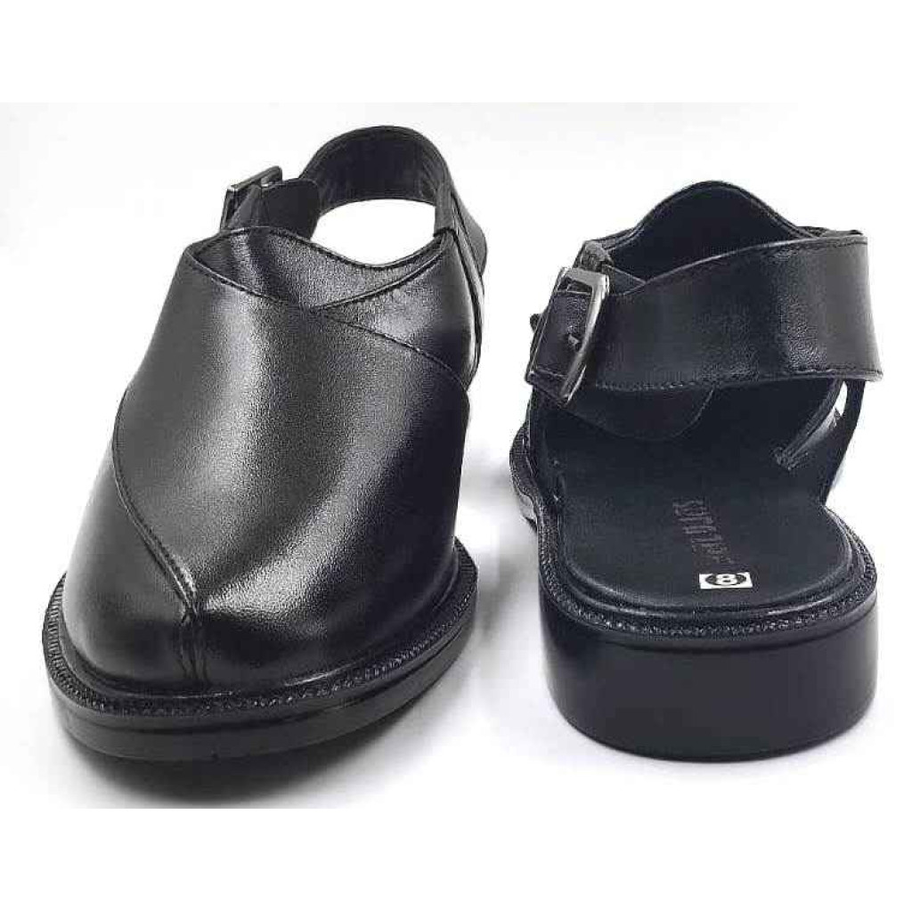 1092: Balujas Black Leather Peshawari