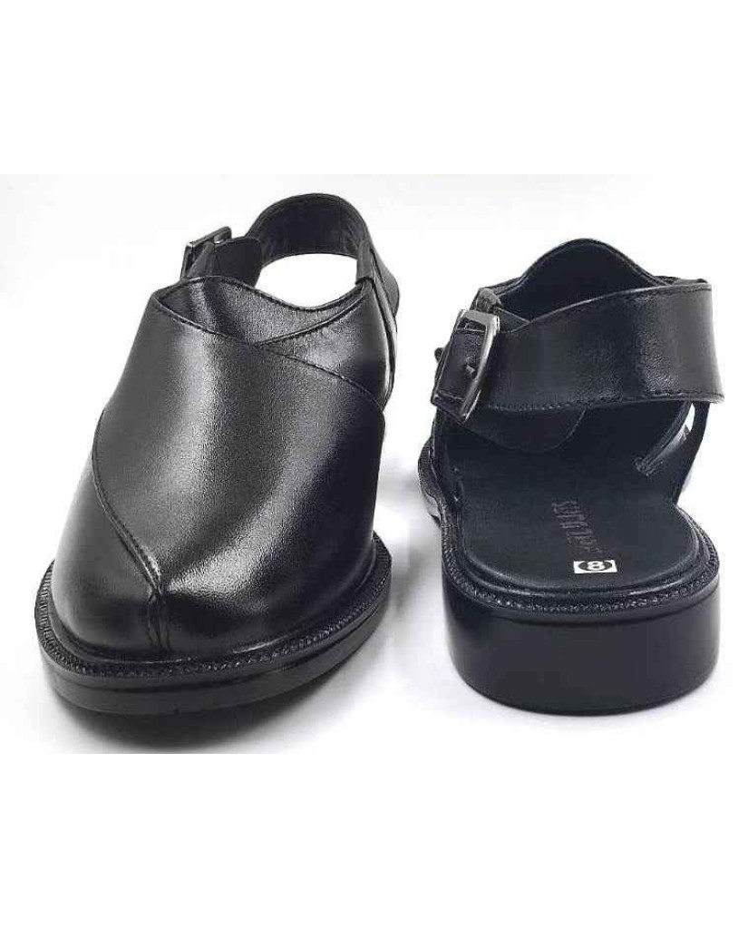 1092: Balujas Black Leather Peshawari