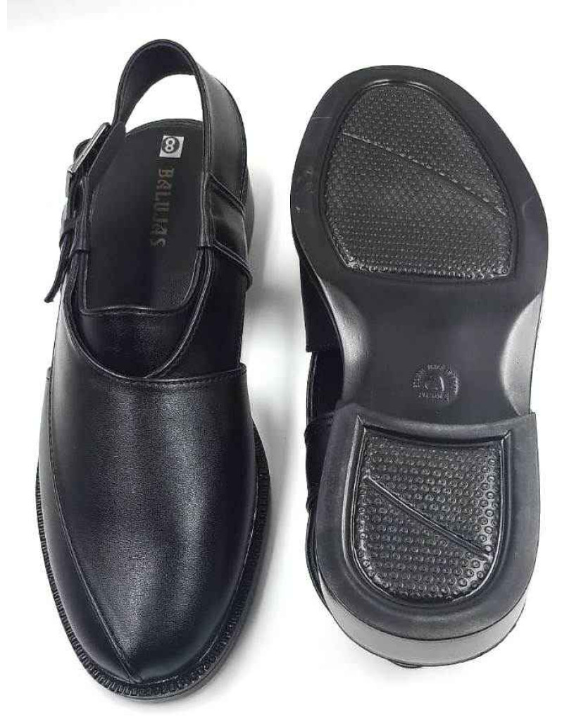 1092: Balujas Black Leather Peshawari