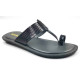 702: Black Leather Toe-Ring Kolhapuri Slippers