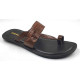 707: Tan Leather Toe-Ring Kolhapuri Slippers