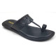 713: Black Leather Toe-Ring Kolhapuri Slippers