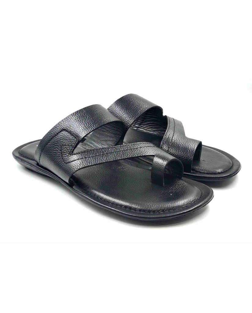 101 Balujas Men Black Slippers