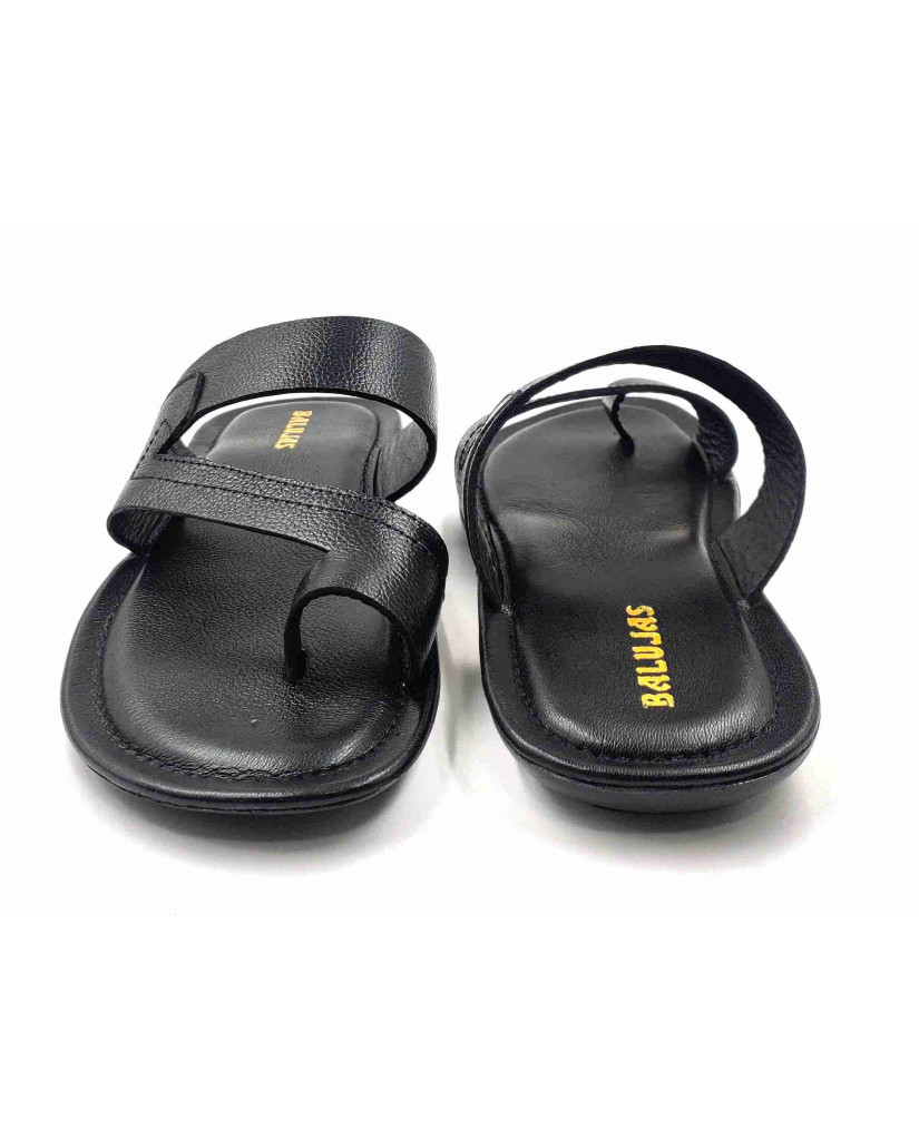 101 Balujas Men Black Slippers