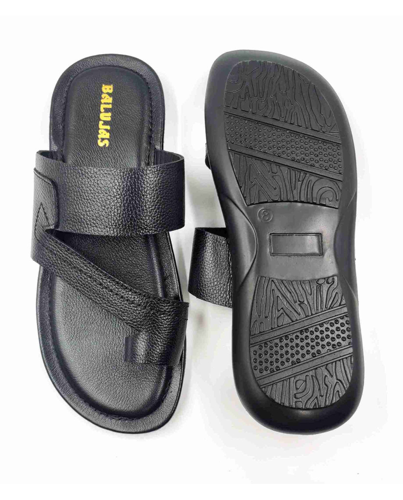 101 Balujas Men Black Slippers