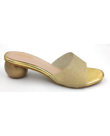 HOS-129 : Balujas Gold Round Heel Ladies Slipper