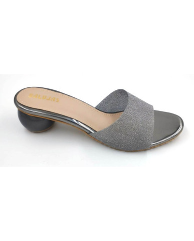 HOS-129 : Balujas Grey Round Heel Ladies Slipper