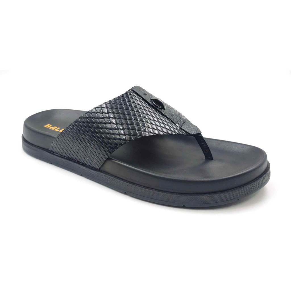 1302: Balujas Men Black Comfort Slippers