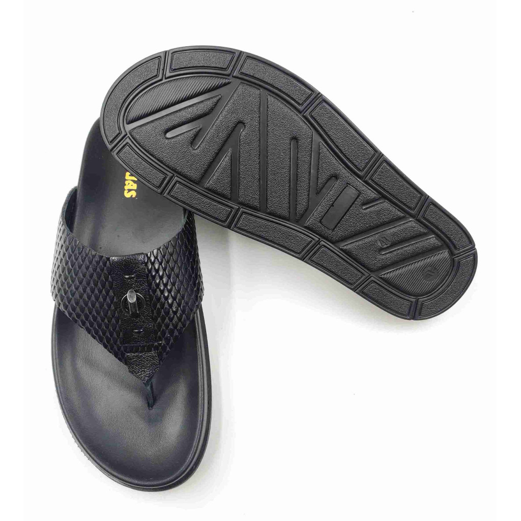 1302: Balujas Men Black Comfort Slippers