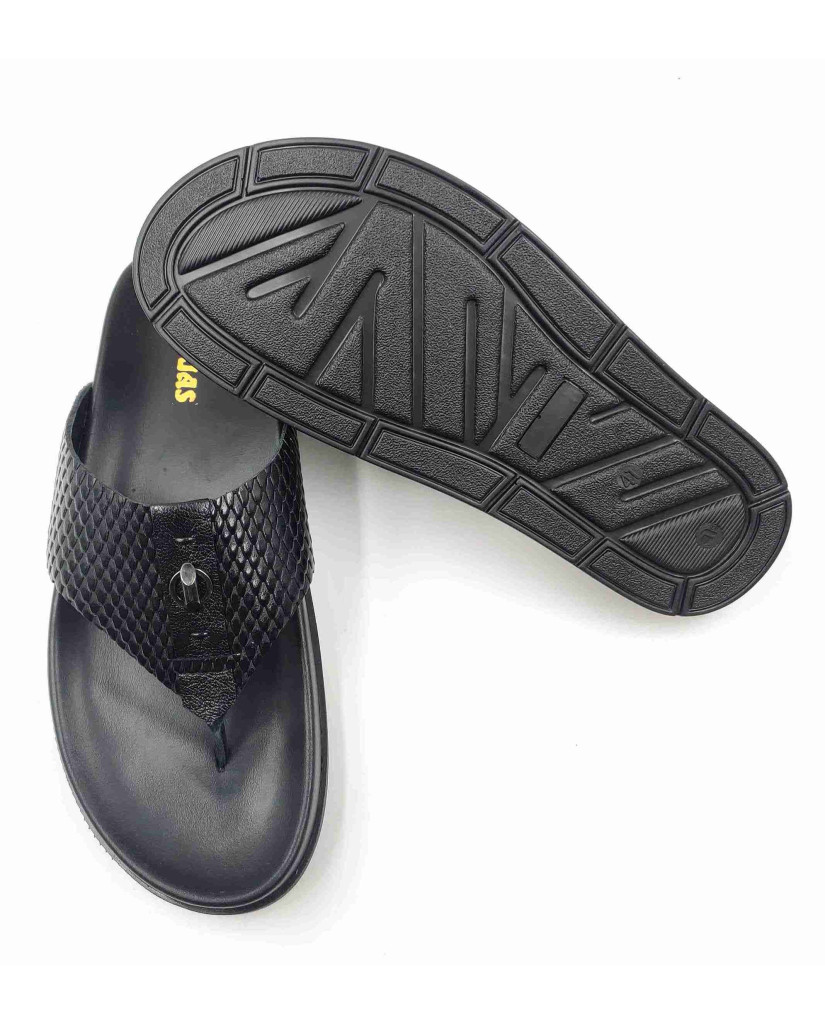 1302: Balujas Men Black Comfort Slippers