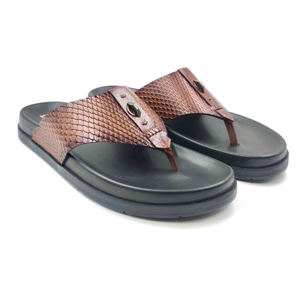 1302: Balujas Men Tan Comfort Slippers