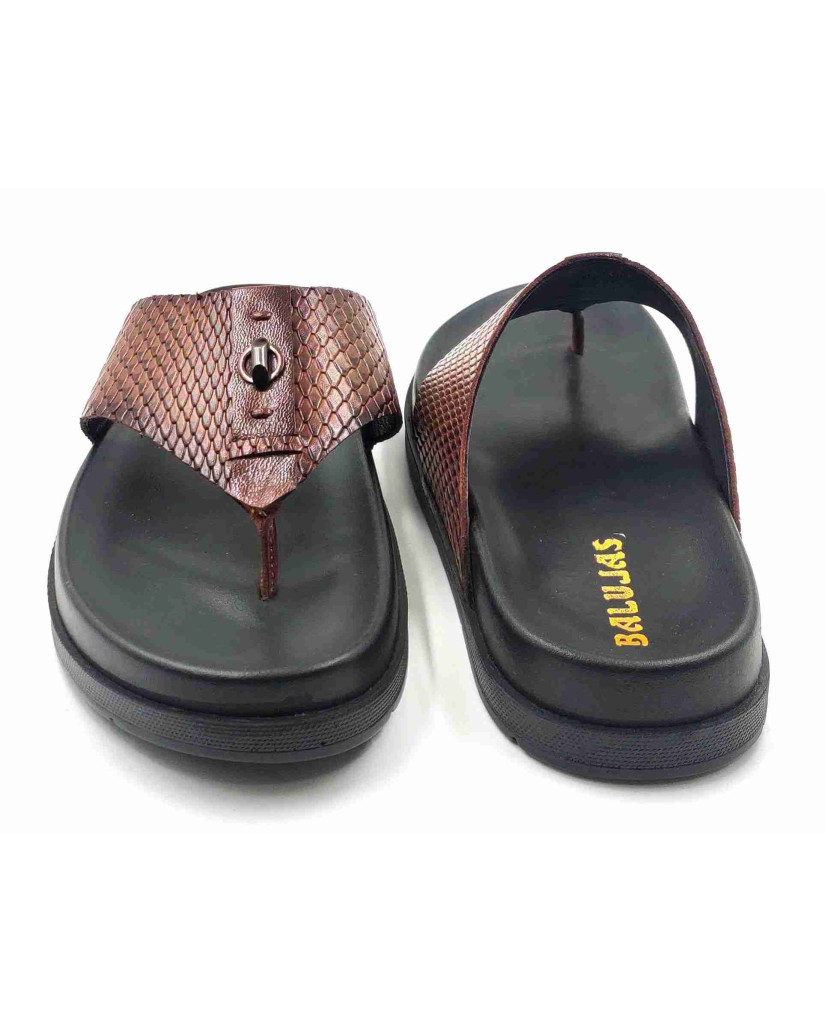 1302: Balujas Men Tan Comfort Slippers