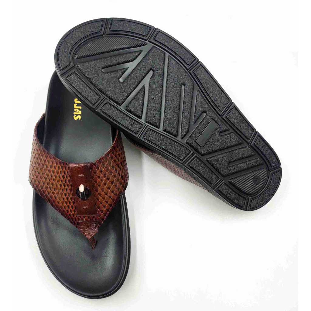 1302: Balujas Men Tan Comfort Slippers