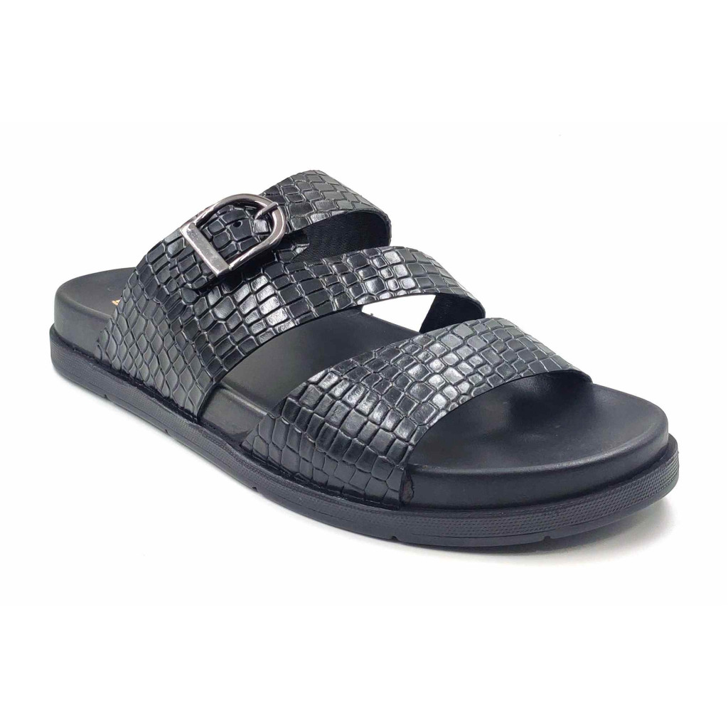 1303: Balujas Men Black Comfort Slippers