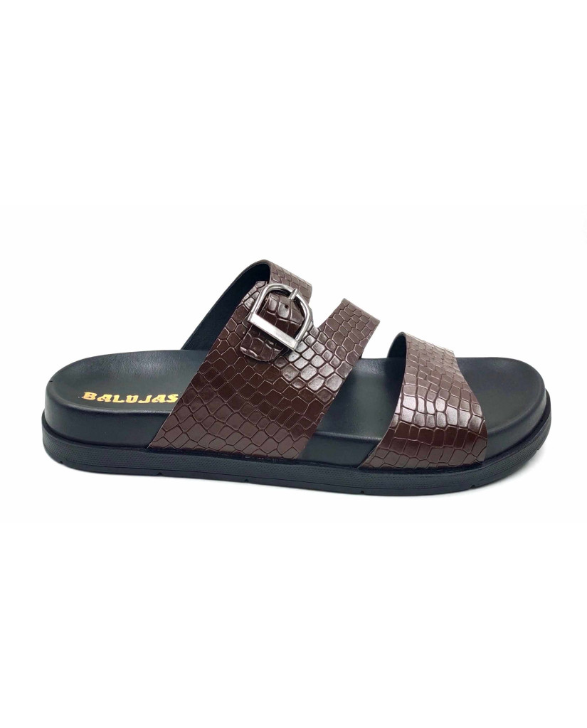 1303: Balujas Men Brown Comfort Slippers