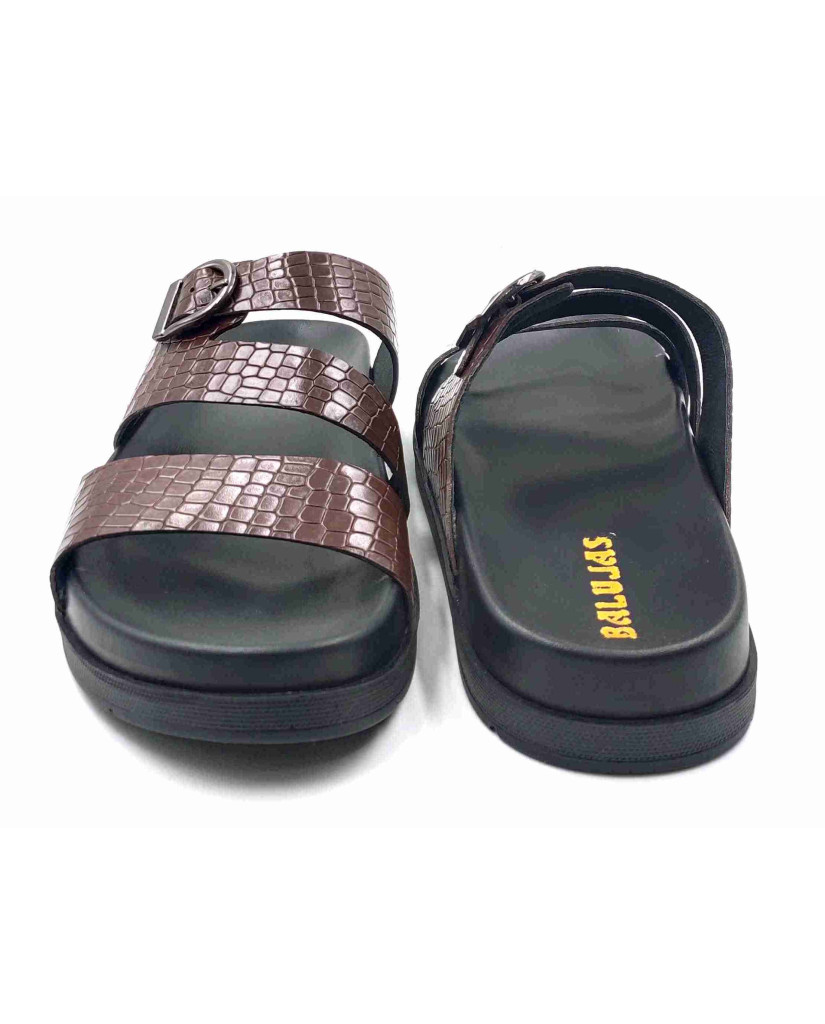 1303: Balujas Men Brown Comfort Slippers