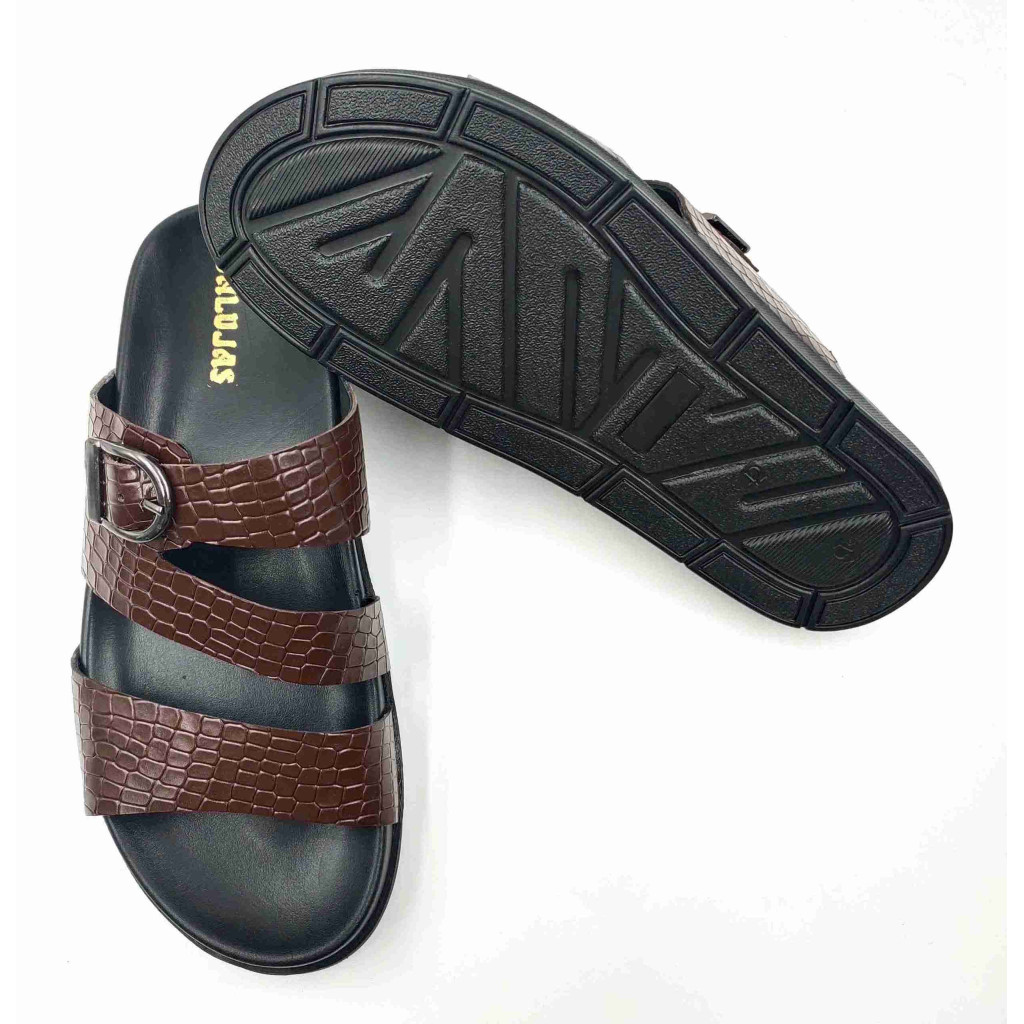 1303: Balujas Men Brown Comfort Slippers