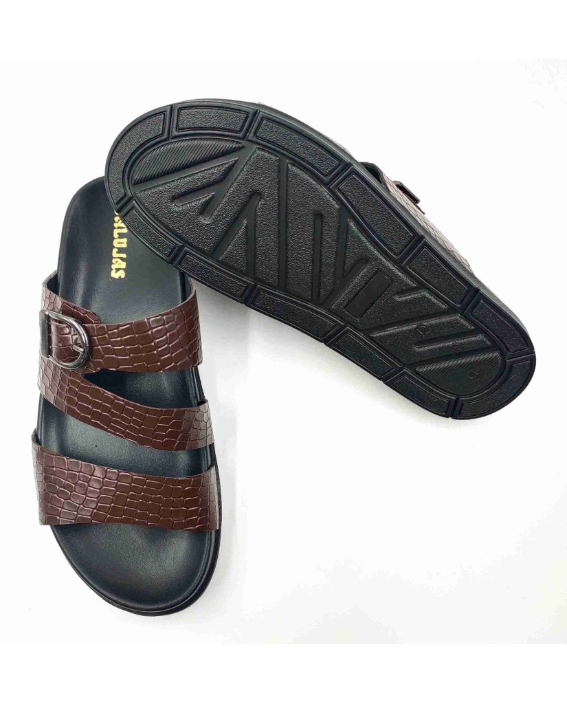 1303: Balujas Men Brown Comfort Slippers