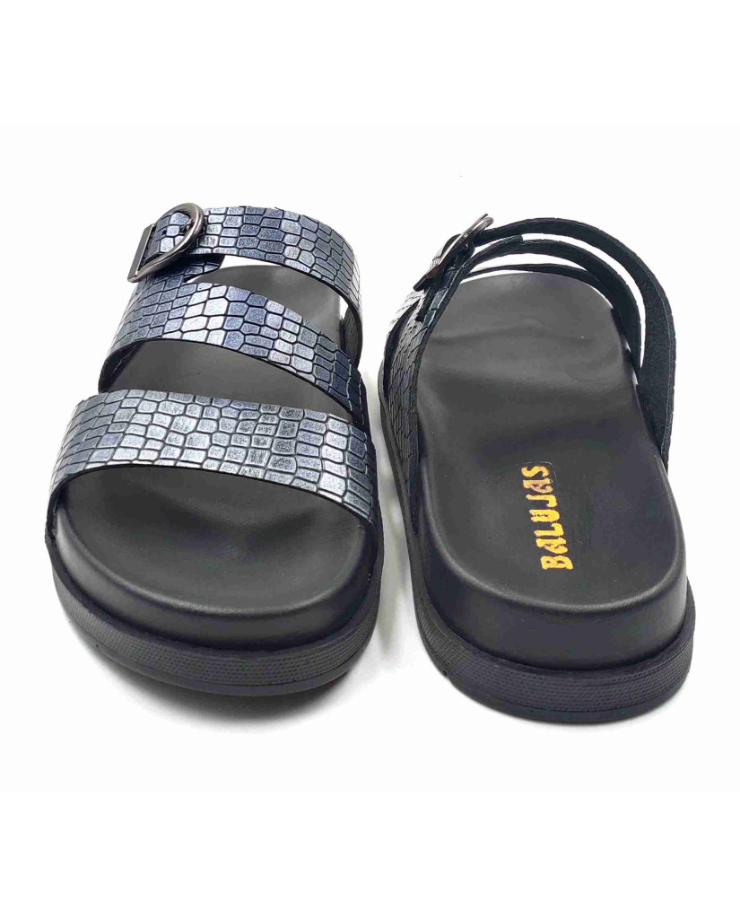 1303: Balujas Men Grey Comfort Slippers